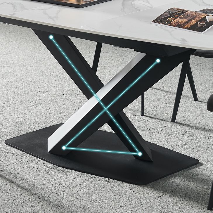 Rectangle Dining Site Table Contemporary Stone Dining Room Collection with Pedestal Clearhalo ' dining_table' 'Dining Tables & Seating' 'Dining Tables' 'furn' 'furn_dining_table' 'Furniture' 'furniture_dining_table' 'Kitchen & Dining Furniture' 'kitchen&dining_furn' 'kitchen' 'kitchen_dining_table' 1200x1200_2489aa2a-5bd2-4563-b57a-1d1f5fb5b4a4