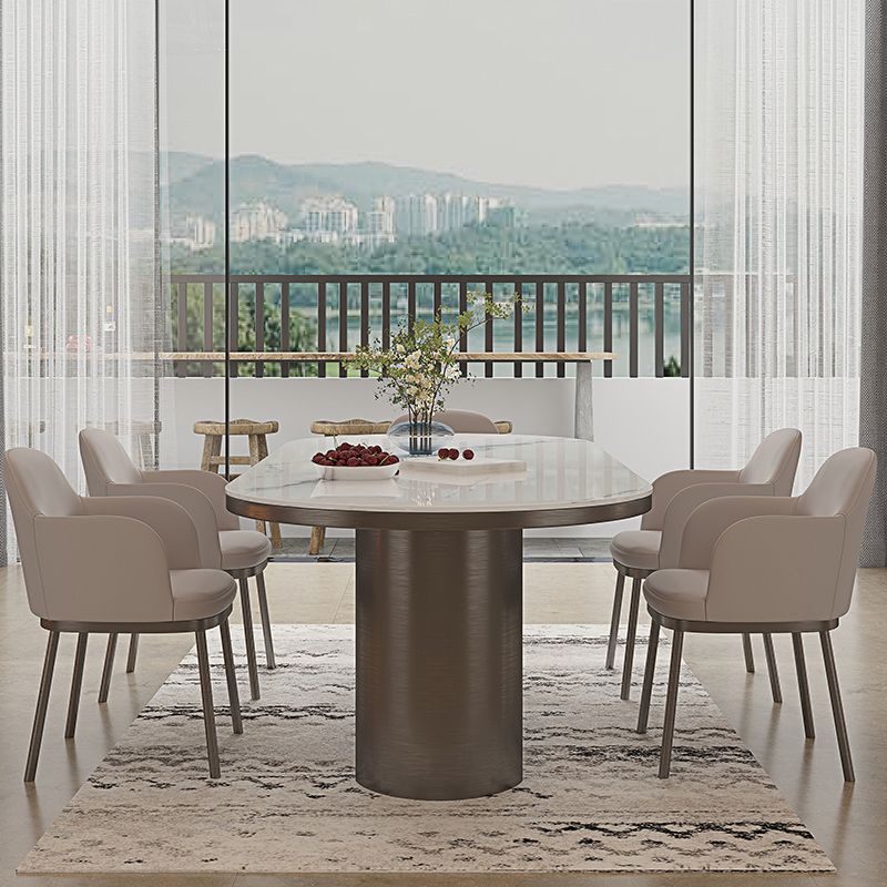 Oval Sintered Stone Dining Table Modern Table in White with Double Pedestal Clearhalo ' dining_table' 'Dining Tables & Seating' 'Dining Tables' 'furn' 'furn_dining_table' 'Furniture' 'furniture_dining_table' 'Kitchen & Dining Furniture' 'kitchen&dining_furn' 'kitchen' 'kitchen_dining_table' 1200x1200_248a9fc8-b725-40c8-86d4-096283fd2728