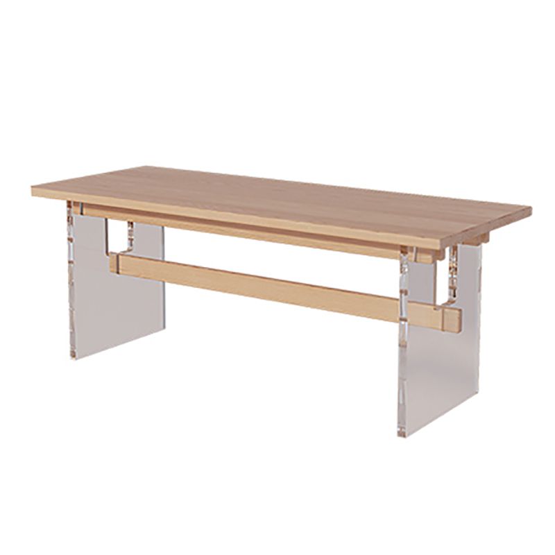 Solid Wood and Acrylic Dinette Table Modern Rectangle Dinner Table Kitchen Home Clearhalo 'Dining Tables & Seating' 'Dining Tables' 'dining_table' 'furn' 'furn_dining_table' 'Furniture' 'furniture_dining_table' 'Kitchen & Dining Furniture' 'kitchen' 'kitchen_dining_table' 1200x1200_248aee46-bcfe-4074-a24a-064c82462aa5