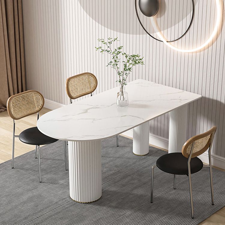 Metal Contemporary Free Form Dining Table Marble Top Table for Kitchen and Dining Room Clearhalo ' dining_table' 'Dining Tables & Seating' 'Dining Tables' 'furn' 'furn_dining_table' 'Furniture' 'furniture_dining_table' 'Kitchen & Dining Furniture' 'kitchen&dining_furn' 'kitchen' 'kitchen_dining_table' 1200x1200_248c024c-cb7c-41af-9b96-4e41e6e5d5c4
