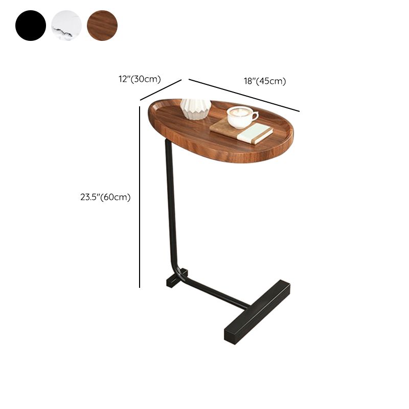 Mesa de madera de madera de 23.6 pulgadas de altura moderna de la esquina C para sala de estar