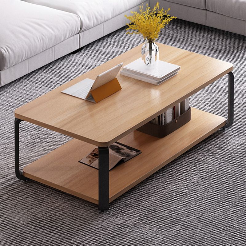Nordic Rectangular Accent Table 18"H Coffee Table in White/Natural Finish Clearhalo 'Coffee & Accent Tables' 'Coffee Tables' 'coffee_tables' 'furn' 'furn_coffee_tables' 'Furniture' 'furniture_coffee_tables' 'Living Room Furniture' 1200x1200_248f8457-c1e6-49b3-971b-f516c1b39a08
