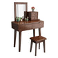 Mirrored Wood Makeup Dressing Table Stool Set with 4 Drawers Clearhalo 'Bedroom Furniture' 'furn' 'furn_makeup_vanities' 'Furniture' 'Makeup Vanities' 'makeup_vanities' 1200x1200_249074b1-1d36-4255-a06f-4c11e2d8ce8a