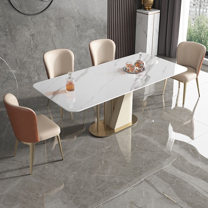 Designer Style Sintered Stone Dining Set Rectangle 1/3/4/5/7 Pieces Table with Chairs Clearhalo 'Dining Room Sets' 'Dining Tables & Seating' 'dining_room_set' 'furn' 'furn_dining_room_set' 'Furniture' 'furniture_dining_room_set' 'Kitchen & Dining Furniture' 1200x1200_2490c11f-22be-47a5-b35a-b055e6e10680