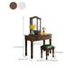 18.50" Wide Solid Wood Vanity Set with Mirror and Drawer Traditional Make-up Vanity
