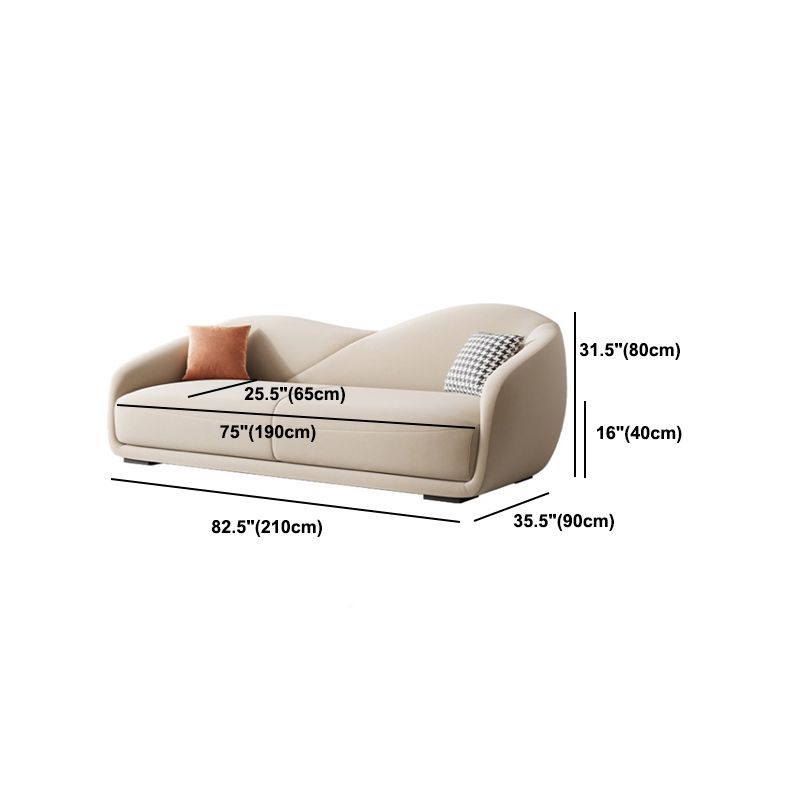 Contemporary Sloped Arm Curved Sofa Sewn Pillow Back Sofa for Living Room Clearhalo 'furn' 'furn_sofas' 'Furniture' 'Living Room Furniture' 'Sofa' 'sofas' 1200x1200_24955bd4-ef22-47f4-9bbd-dee32eb37ba7