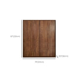 Walnut Solid Wood Wardrobe Freestanding Wardrobe with Sliding Doors