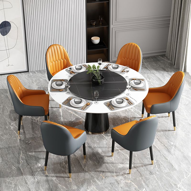 Metal Scandinavian Style Dining Chairs Dining Room Parsons Chair with Arm Clearhalo ' kitchen&dining_furn' 'Dining Chairs' 'Dining Tables & Seating' 'dining_chair' 'furn' 'furn_dining_chair' 'Furniture' 'furniture_dining_chair' 'Kitchen & Dining Furniture' 'kitchen' 1200x1200_2496814f-80a6-4f22-a01d-cccc4f3e8e90
