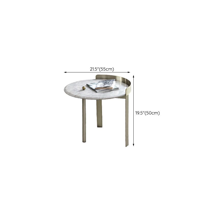Glam Slate Coffee Table Round Beige Coffee Table Set with 3 Legs Clearhalo 'Coffee & Accent Tables' 'Coffee Tables' 'coffee_tables' 'furn' 'furn_coffee_tables' 'Furniture' 'Living Room Furniture' 1200x1200_2496a79e-9412-47d7-bfdb-1faf212c355b