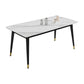 Sintered Stone Top Dining Table Simplicity Rectangle Table with 4 Iron Legs