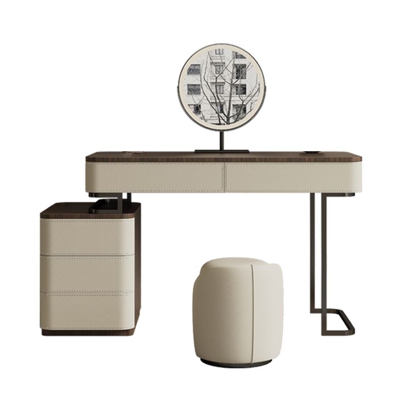 Wooden Make-up Vanity White Makeup Vanity Desk Table with Drawers Clearhalo 'Bedroom Furniture' 'furn' 'furn_makeup_vanities' 'Furniture' 'Makeup Vanities' 'makeup_vanities' 1200x1200_2497ad49-9209-4794-aba7-32b71000dbdb