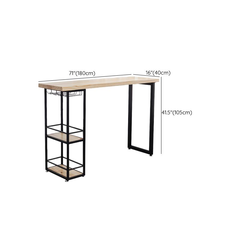 Moderner, rechteckiger Bartisch aus Kiefernholz, verstaubarer Tisch für das Wohnzimmer