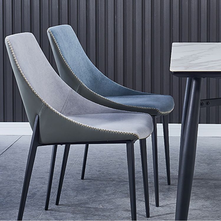 Contemporary Leather Restaurant Side Chair Open Back Dining Chair with Black Legs Clearhalo ' kitchen&dining_furn' 'Dining Chairs' 'Dining Tables & Seating' 'dining_chair' 'furn' 'furn_dining_chair' 'Furniture' 'furniture_dining_chair' 'Kitchen & Dining Furniture' 'kitchen' 1200x1200_2498b35a-af85-4758-a4f5-55cd9eedf0c1