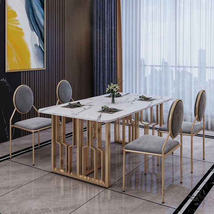 Metal Traditional Luxury Rectangle Table Sintered Stone Table for Kitchen Clearhalo ' dining_table' 'Dining Tables & Seating' 'Dining Tables' 'furn' 'furn_dining_table' 'Furniture' 'furniture_dining_table' 'Kitchen & Dining Furniture' 'kitchen&dining_furn' 'kitchen' 'kitchen_dining_table' 1200x1200_249929dd-c629-40b7-9941-b56dc0f2acd8