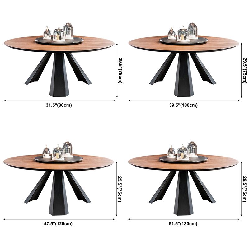 Round Shape 3 Legs Modern Dining Table Wood Color Fixed Table of Solid Wood Clearhalo ' dining_table' 'Dining Tables & Seating' 'Dining Tables' 'Furniture' 'furniture_dining_table' 'Kitchen & Dining Furniture' 'kitchen&dining_furn' 'kitchen' 'kitchen_dining_table' 1200x1200_249969ca-1fcc-4e72-9eb6-f702fa777779