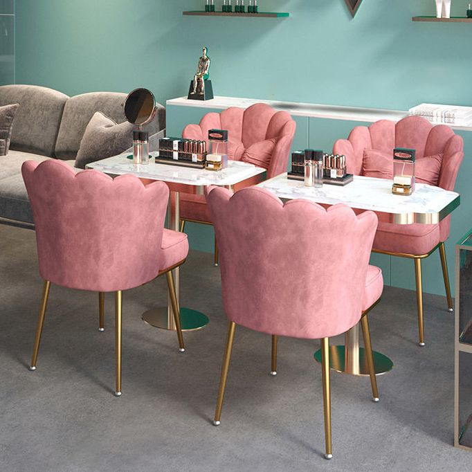 Glam Dining Room Chair 21'' Wide Solid Back Chair with 4 Metal Legs for Home Clearhalo ' kitchen&dining_furn' 'Dining Chairs' 'Dining Tables & Seating' 'dining_chair' 'furn' 'furn_dining_chair' 'Furniture' 'furniture_dining_chair' 'Kitchen & Dining Furniture' 'kitchen' 1200x1200_2499758c-d436-4cfe-be43-f8ec62ab3fbd