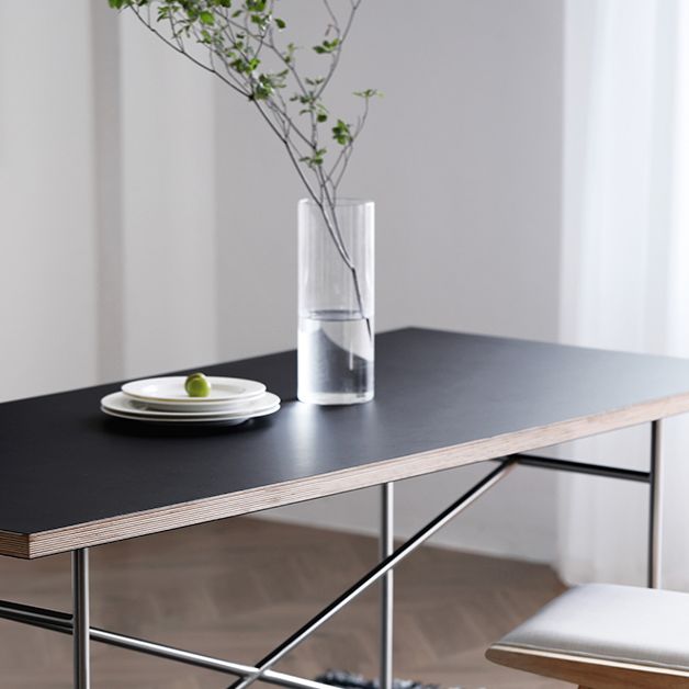 Tavolo da pranzo rettangolare tavolo da cucina in legno industriale con base Seld