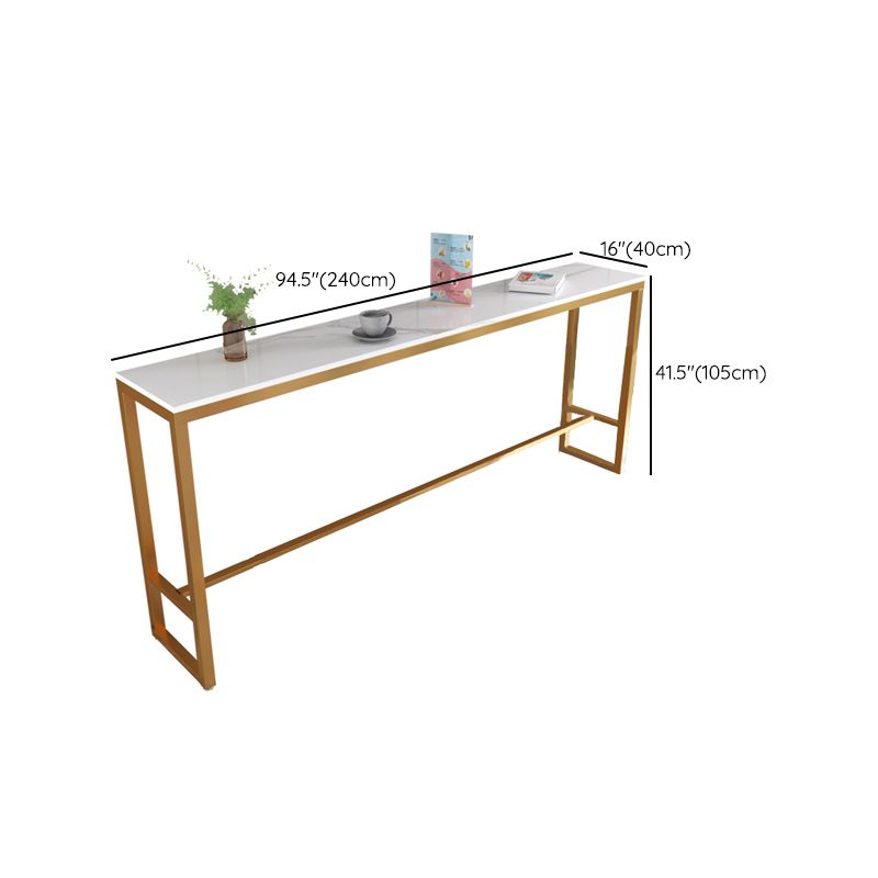 Tavolo da bar in stile glam rettangolo in finta tavolo da pranzo bar in marmo per soggiorno