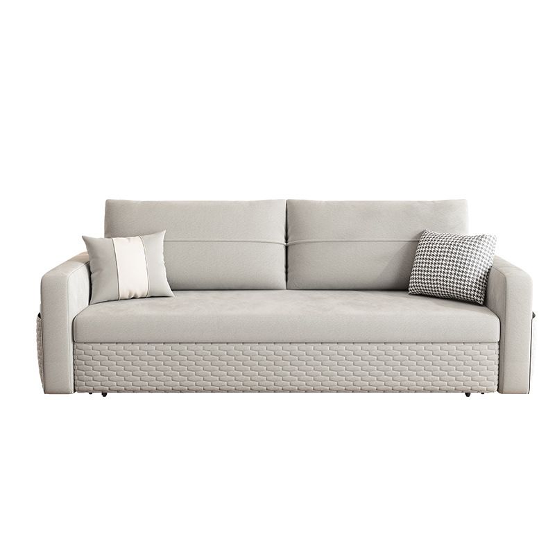 Metal Frame Sleeper Sofa Light Gray Square Arms Sofa Bed with Upholstered, 32.28" Wide Clearhalo 'furn' 'furn_futons' 'Furniture' 'Futons & Daybeds' 'Futons' 'Living Room Furniture' 1200x1200_249fc92c-b202-4739-a63e-cb45ed614c0c