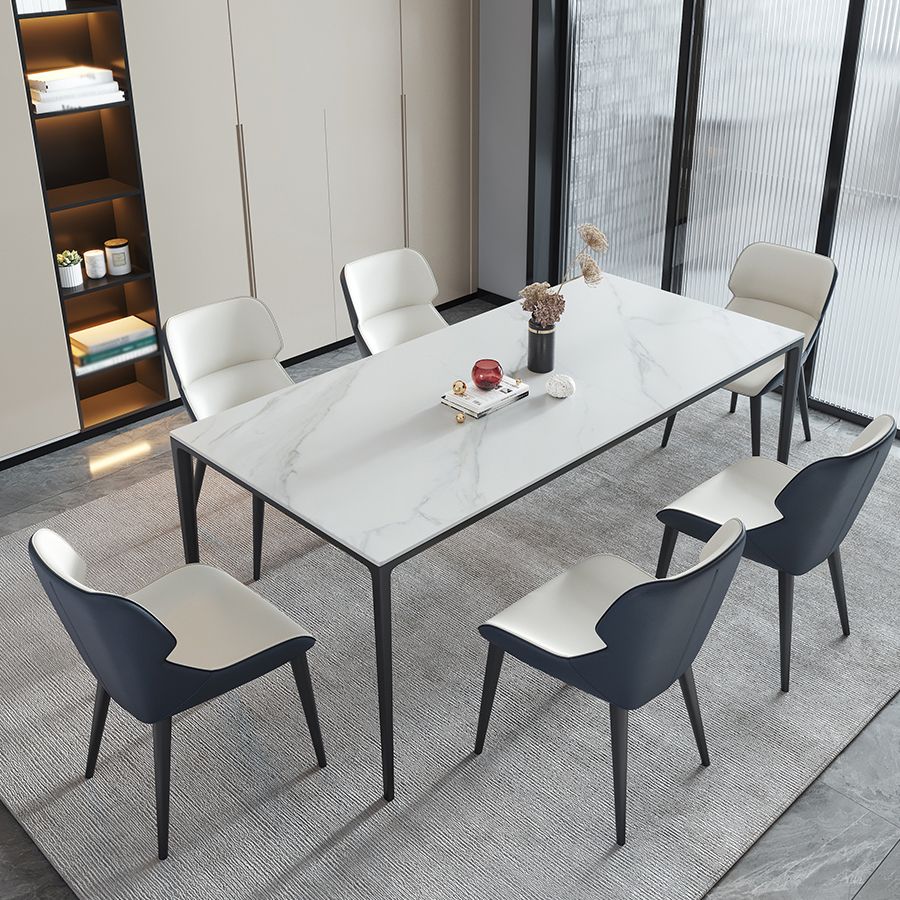 Sintered Stone Dining Table Industrial Style 4 Legs Table for Dining Room Clearhalo ' dining_table' 'Dining Tables & Seating' 'Dining Tables' 'furn' 'furn_dining_table' 'Furniture' 'furniture_dining_table' 'Kitchen & Dining Furniture' 'kitchen&dining_furn' 'kitchen' 'kitchen_dining_table' 1200x1200_24a0b83e-92f9-4a75-b37f-3bf5d788f071