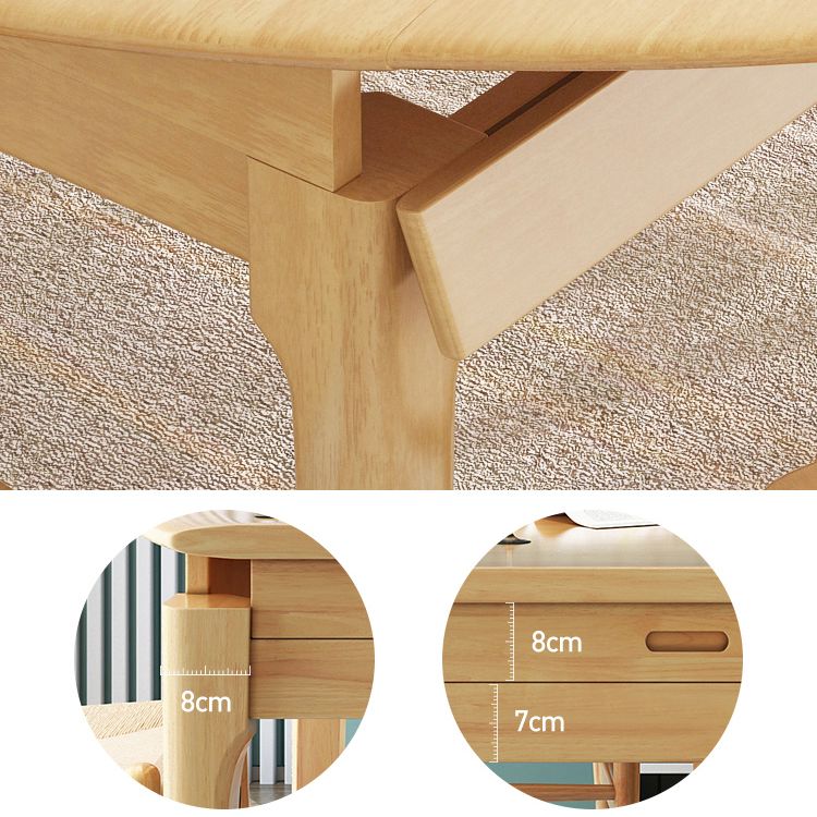 Modern Style Solid Wood Dining Table Brown Round Drop-Leaf Table with 4 Legs Clearhalo ' dining_table' 'Dining Tables & Seating' 'Dining Tables' 'furn' 'furn_dining_table' 'Furniture' 'furniture_dining_table' 'Kitchen & Dining Furniture' 'kitchen&dining_furn' 'kitchen' 'kitchen_dining_table' 1200x1200_24a16d6a-48d6-454e-87c0-05d4e0f6c869