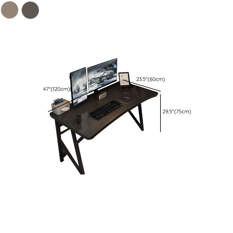 Contemporary Computer Desk Rectangular Antique Finish Desk with Metal Legs Clearhalo 'furn' 'furn_office_desk' 'Furniture' 'Office Desks' 'Office Furniture' 'office_desk' 1200x1200_24a1a7a7-224e-4ac8-bf86-60d170f14ace