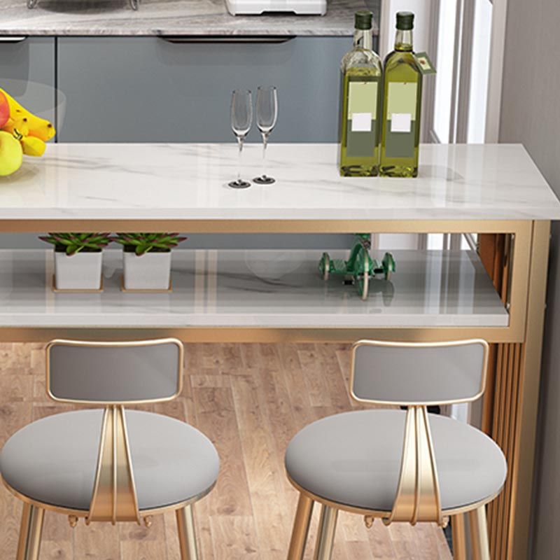 Indoor Marble Counter-height Pub Table Rectangle Modern Bar Dining ...