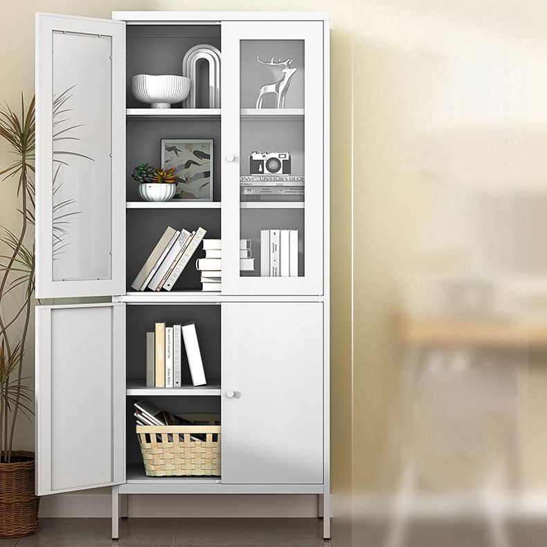 Contemporary Style Metal Bookcase Closed Back Bookshelf with Door for Home Clearhalo 'Bookcases' 'Furniture' 'furniture_bookcases' 'Office Furniture' 1200x1200_24a2e3f4-4e16-46af-a3a9-6e20e8b58ebb