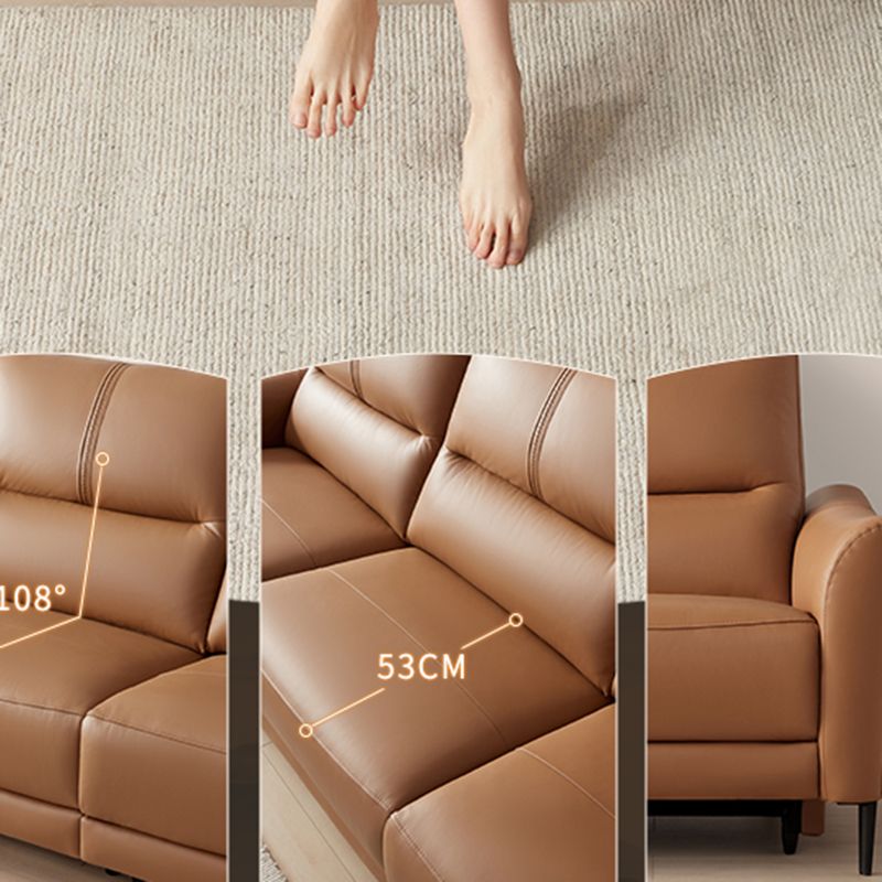 Genuine Leather Flared Arm Sectional -Contemporary Power Recliner Sectional Couch Clearhalo 'furn' 'furn_sectionals' 'Furniture' 'Living Room Furniture' 'Sectionals' 1200x1200_24a32dc6-b70c-4061-9478-95b69f115515