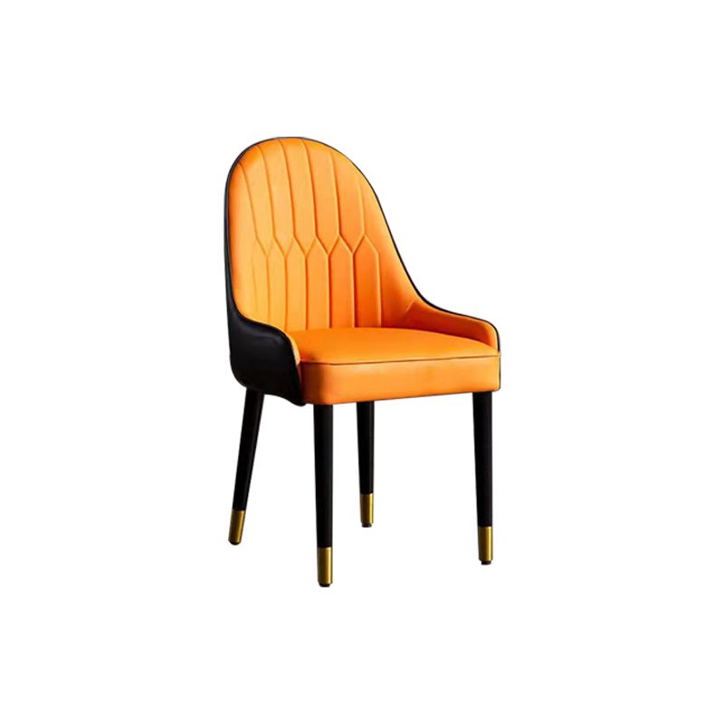 Glam -gestoffeerde eetkamerstoelen faux lederen keuken eetstoel met houten benen