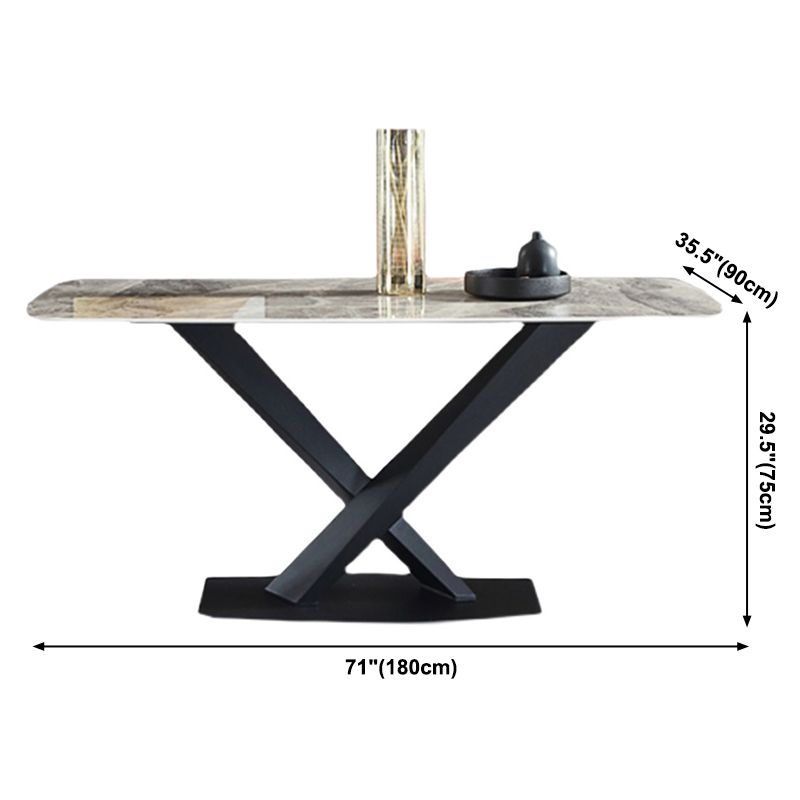 Minimalist Kitchen Gray Dining Table Sintered Stone Rectangle Dining Table with Pedestal Base Clearhalo ' dining_table' 'Dining Tables & Seating' 'Dining Tables' 'furn' 'furn_dining_table' 'Furniture' 'furniture_dining_table' 'Kitchen & Dining Furniture' 'kitchen&dining_furn' 'kitchen' 'kitchen_dining_table' 1200x1200_24a41358-2e92-4bff-9b36-a95189af4bc4