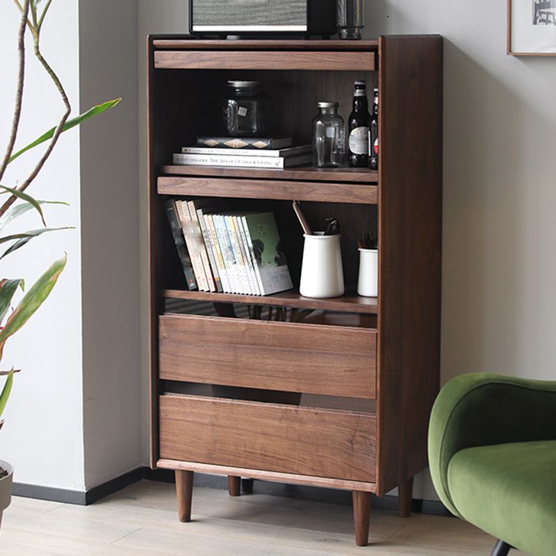 Mid-Century Modern Side Cabinet Solid Wood Glass Paned Accent Cabinet Clearhalo 'Cabinets & Chests' 'cabinets_chests' 'furn' 'furn_cabinets_chests' 'Furniture' 'Living Room Furniture' 1200x1200_24a4e966-42b6-4894-b5bd-014a39c313d2