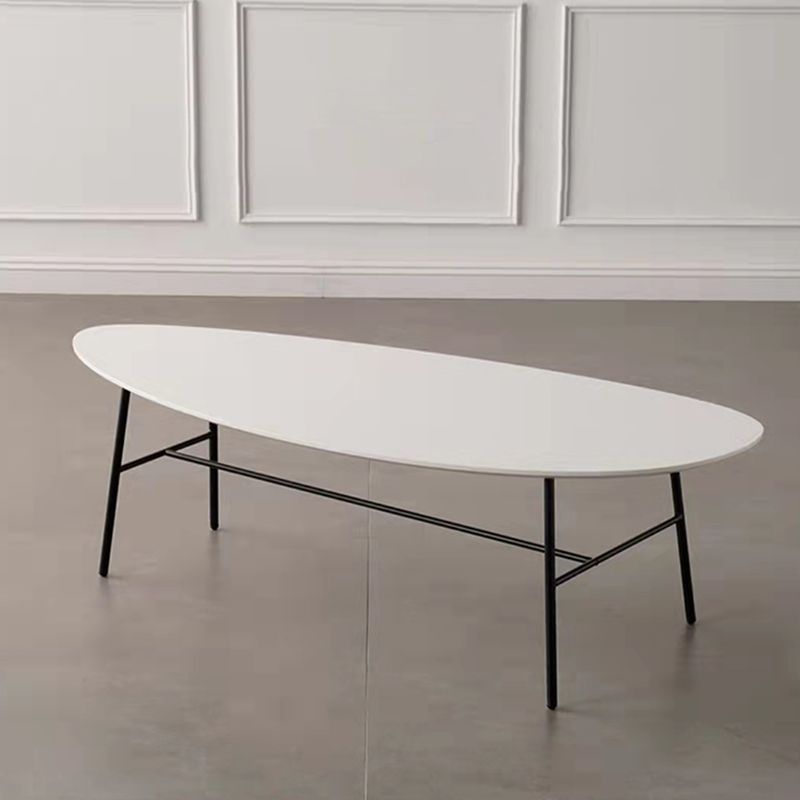 Modern Metal 3 Legs / Trestle Base Triangle / Oval Wood Top Coffee Table Clearhalo 'Coffee & Accent Tables' 'Coffee Tables' 'coffee_tables' 'furn' 'furn_coffee_tables' 'Furniture' 'furniture_coffee_tables' 'Living Room Furniture' 1200x1200_24a5212a-6f47-490b-ab67-fb324ac13c02