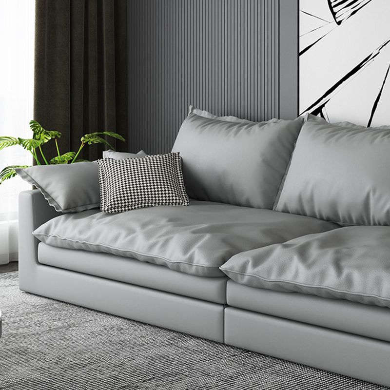 Faux Leather Living Room Sofa Square Arm Settee with Cushions Clearhalo 'furn' 'furn_sofas' 'Furniture' 'furniture_sofas' 'Living Room Furniture' 'Sofa' 'sofas' 1200x1200_24a552f8-655f-49af-a385-0f2228be97e9