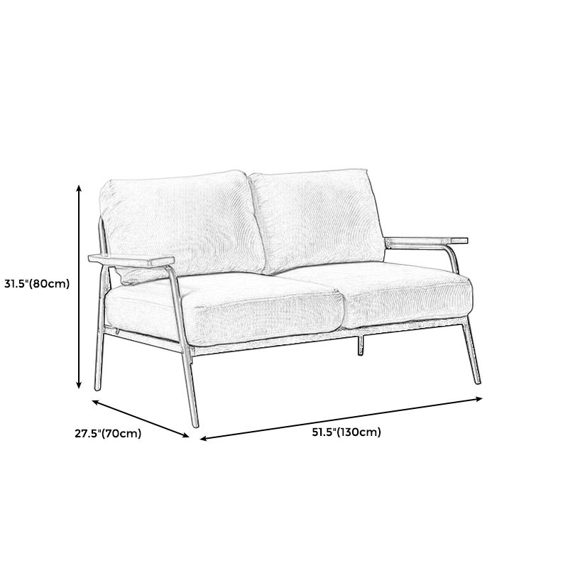 Loose Back Square Arm Classic Industrial Settee for Apartment and Living Room Clearhalo 'furn' 'furn_sofas' 'Furniture' 'furniture_sofas' 'kitchen' 'kitchen_sofas' 'Living Room Furniture' 'Sofa' 'sofas' 1200x1200_24a5b6e3-cd52-48a8-9c8f-887dff455f53