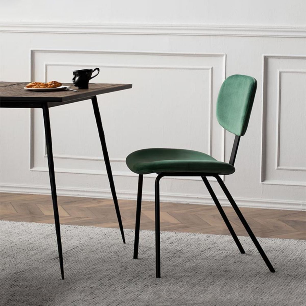 Sedie da pranzo in velluto senza braccio della sedia da cucina contemporanea