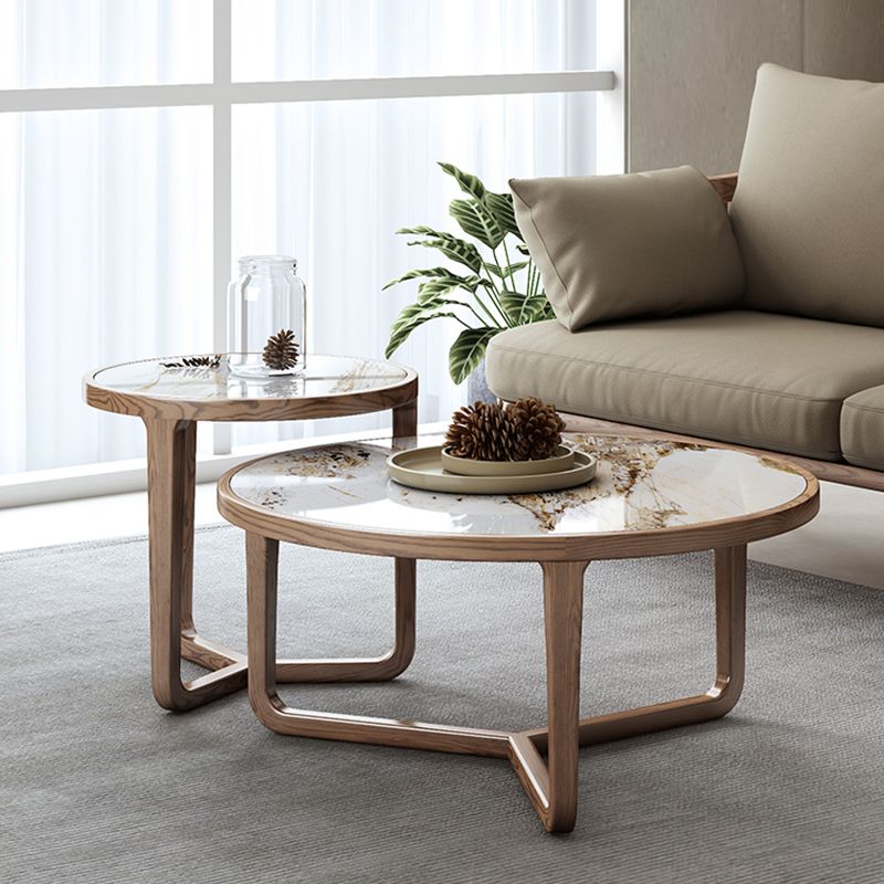 Table basse moderne en ardoise sans ensemble de table basse ronde pénible