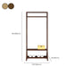 Contemporary Style Coat Hanger Solid Wood Double Shelves Coat Rack for Living Room