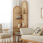 Contemporary Corner Bookshelf Wooden Closed Back Bookcase with Shelves