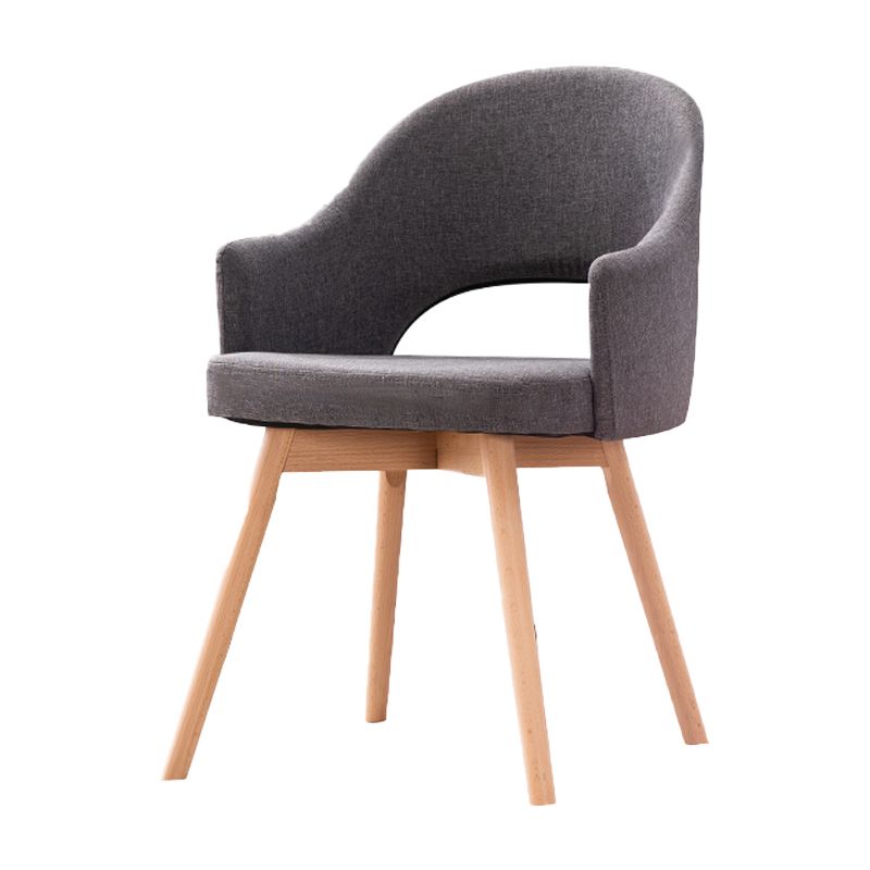 Scandinavian Wood Indoor-Outdoor Armchair Open Back Dining Side Chair Clearhalo ' kitchen&dining_furn' 'Dining Chairs' 'Dining Tables & Seating' 'dining_chair' 'Furniture' 'furniture_dining_chair' 'Kitchen & Dining Furniture' 'kitchen' 1200x1200_24ab4646-99e7-4190-a713-d81b33dc7a96