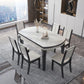 Foldable Dinette Table with Wood Base Modern Stone Top Dining Table Clearhalo 'Dining Tables & Seating' 'Dining Tables' 'dining_table' 'furn' 'furn_dining_table' 'Furniture' 'Kitchen & Dining Furniture' 1200x1200_24adc52e-a63a-4c4e-aa31-61ec0459c648