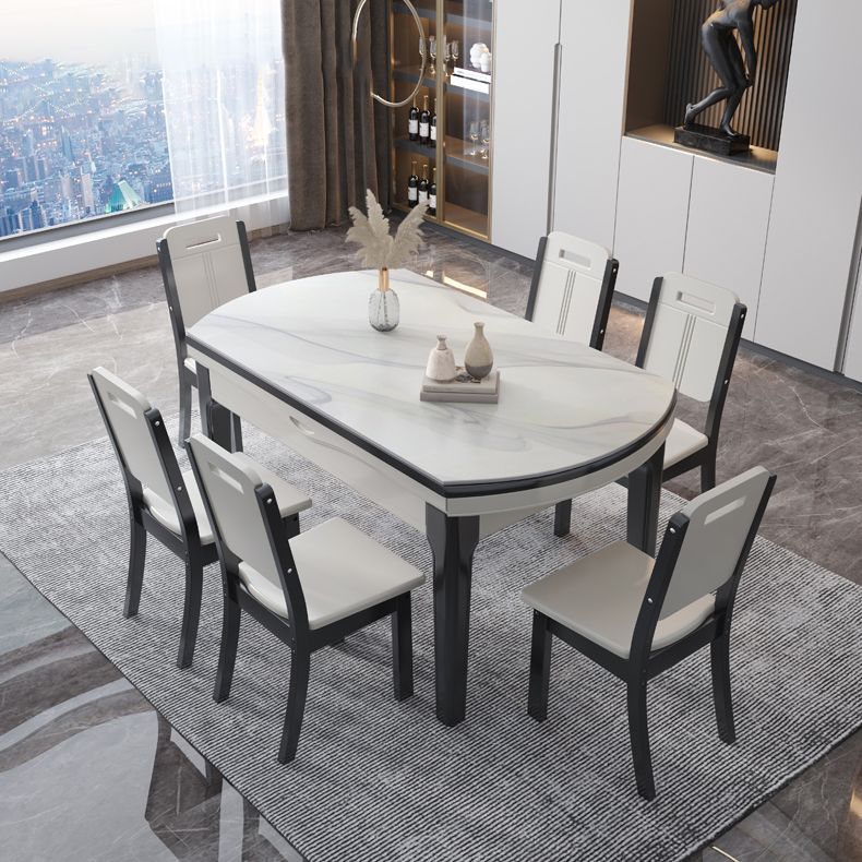 Foldable Dinette Table with Wood Base Modern Stone Top Dining Table Clearhalo 'Dining Tables & Seating' 'Dining Tables' 'dining_table' 'furn' 'furn_dining_table' 'Furniture' 'Kitchen & Dining Furniture' 1200x1200_24adc52e-a63a-4c4e-aa31-61ec0459c648