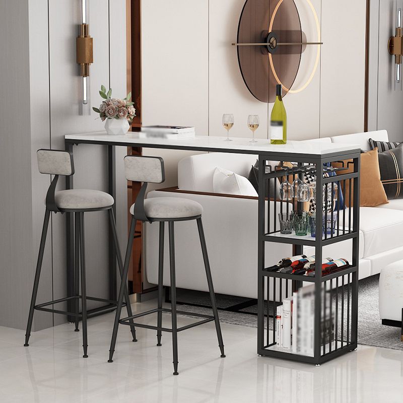 Glam White Marble Bar Table with Rectangle Table Top Gold Sled Table - 42" H Clearhalo 'Bar Furniture' 'Bar Tables' 'bar_tables' 'furn' 'furn_bar_tables' 'Furniture' 'furniture_bar_tables' 'Kitchen & Dining Furniture' 1200x1200_24b0bb1b-a19e-4c97-90d1-3e8fd0760196
