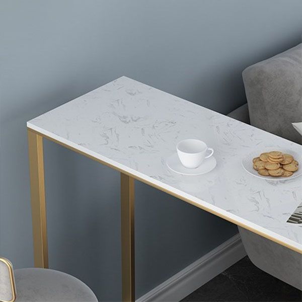 Artificial Marble Rectangle Bar Table Luxurious Bar Table with Double Pedestal in Gold Clearhalo 'Bar Furniture' 'Bar Tables' 'bar_tables' 'furn' 'furn_bar_tables' 'Furniture' 'Kitchen & Dining Furniture' 1200x1200_24b2a865-5824-4d33-92ad-36f29162dc53