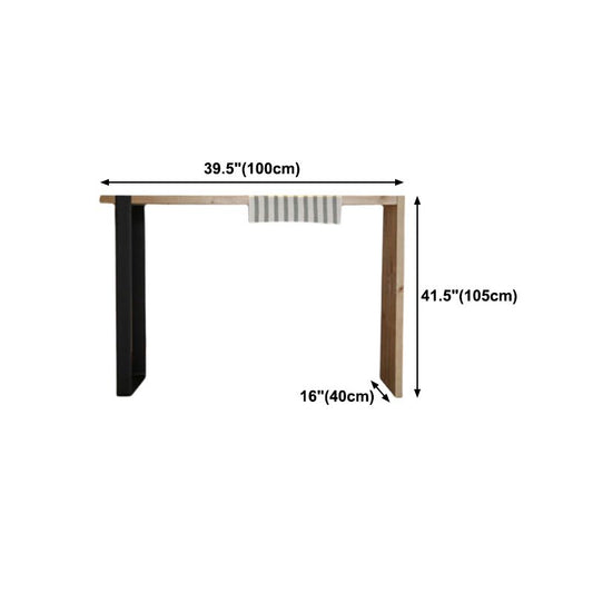Industrial Beige Pine Bar Dining Table Rectangle Indoor Bistro Table with Double Pedestal Clearhalo 'Bar Furniture' 'Bar Tables' 'bar_tables' 'furn' 'furn_bar_tables' 'Furniture' 'furniture_bar_tables' 'Kitchen & Dining Furniture' 'kitchen&dining_furn' 'kitchen' 1200x1200_24b47160-784f-40c6-bde1-1a79d4e74537