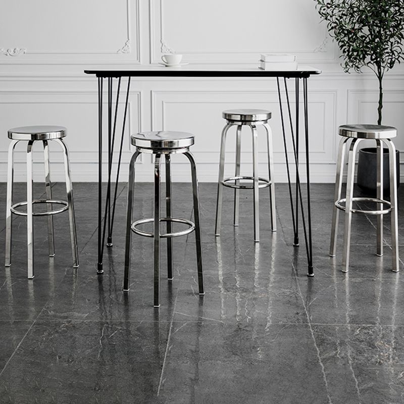 Stainless Steel Backless Glossy Barstool Nordic Brushed Tall Stool, 1 Piece Clearhalo 'Bar Furniture' 'Bar Stools' 'bar_stools' 'furn' 'furn_bar_stools' 'furniture_bar_stools' 'Kitchen & Dining Furniture' 'kitchen&dining_furn' 'kitchen' 'kitchen_furn' Furniture' 1200x1200_24b4834f-f004-45c0-99c1-a4c0b229d611