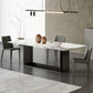 Traditional Luxury Dining Table Black and White Marble Rectangle Dining Table for Home
