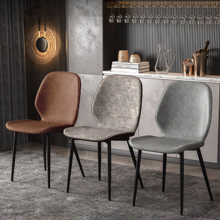 Contemporary Dining Chair Armless Wingback Side Chair with Metal Legs for Kitchen Clearhalo ' kitchen&dining_furn' 'Dining Chairs' 'Dining Tables & Seating' 'dining_chair' 'furn' 'furn_dining_chair' 'Furniture' 'furniture_dining_chair' 'Kitchen & Dining Furniture' 'kitchen' 1200x1200_24b56b8f-b8d9-4e22-b5a3-f2067743a74a