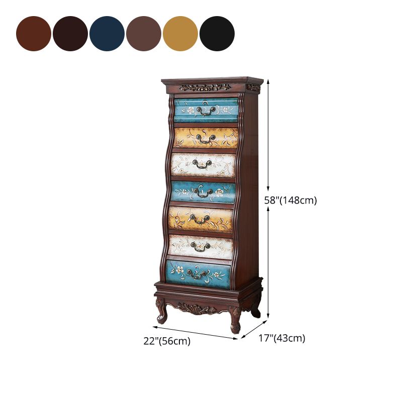 Traditional Style Lingerie Chest Vertical Wooden Storage Chest with 7 Drawers Clearhalo 'Bedroom Furniture' 'Dressers & Chests' 'dressers_chests' 'furn' 'furn_dressers_chests' 'Furniture' 1200x1200_24b65672-ac6c-42d1-8254-a2e9e5d35044