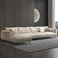 Contemporary White Faux Leather Sofa & Chaise Loose Back Sofa - 36.22" H